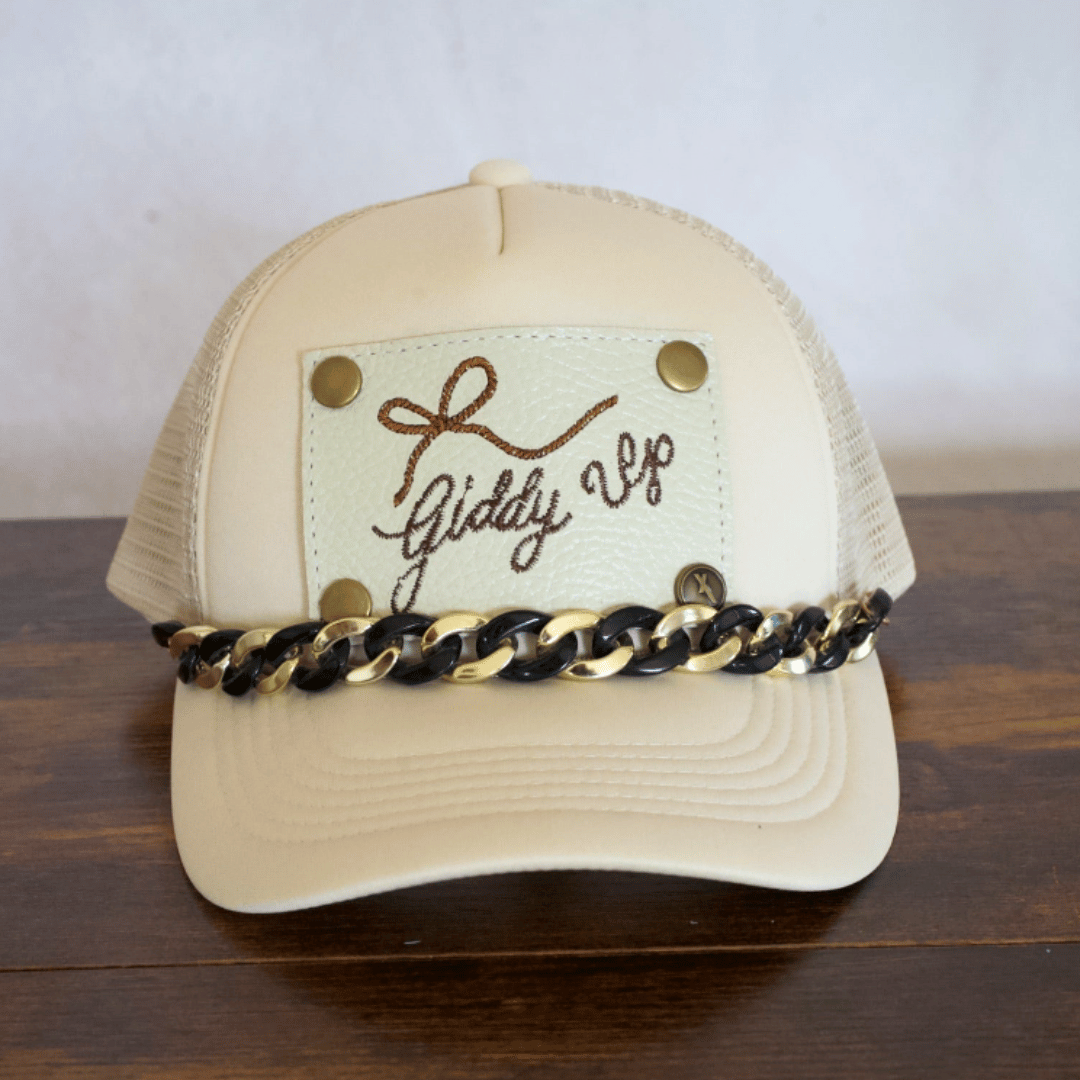 Chunky Black and Gold Hat Chain