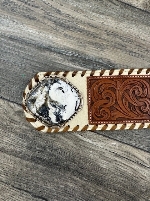 Legacy Belt- Snowy White Buffalo medium