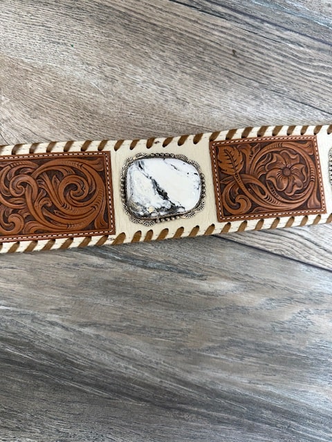 Legacy Belt- Snowy White Buffalo medium