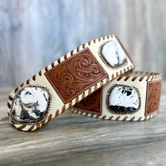 Legacy Belt- Snowy White Buffalo medium
