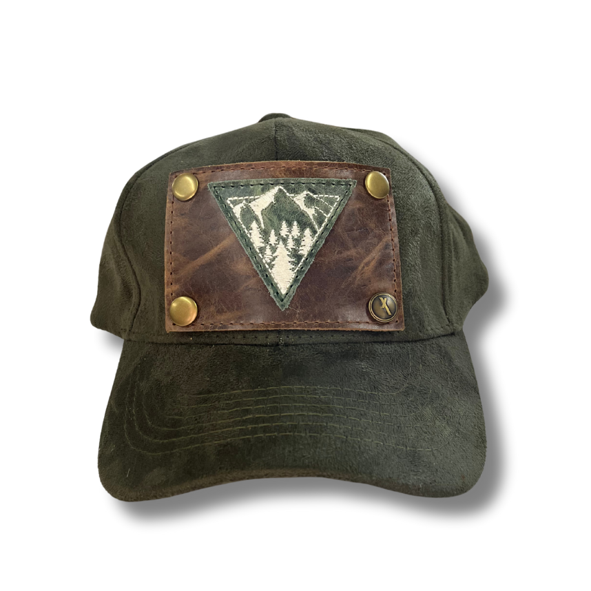 Olive Green Suede Cap