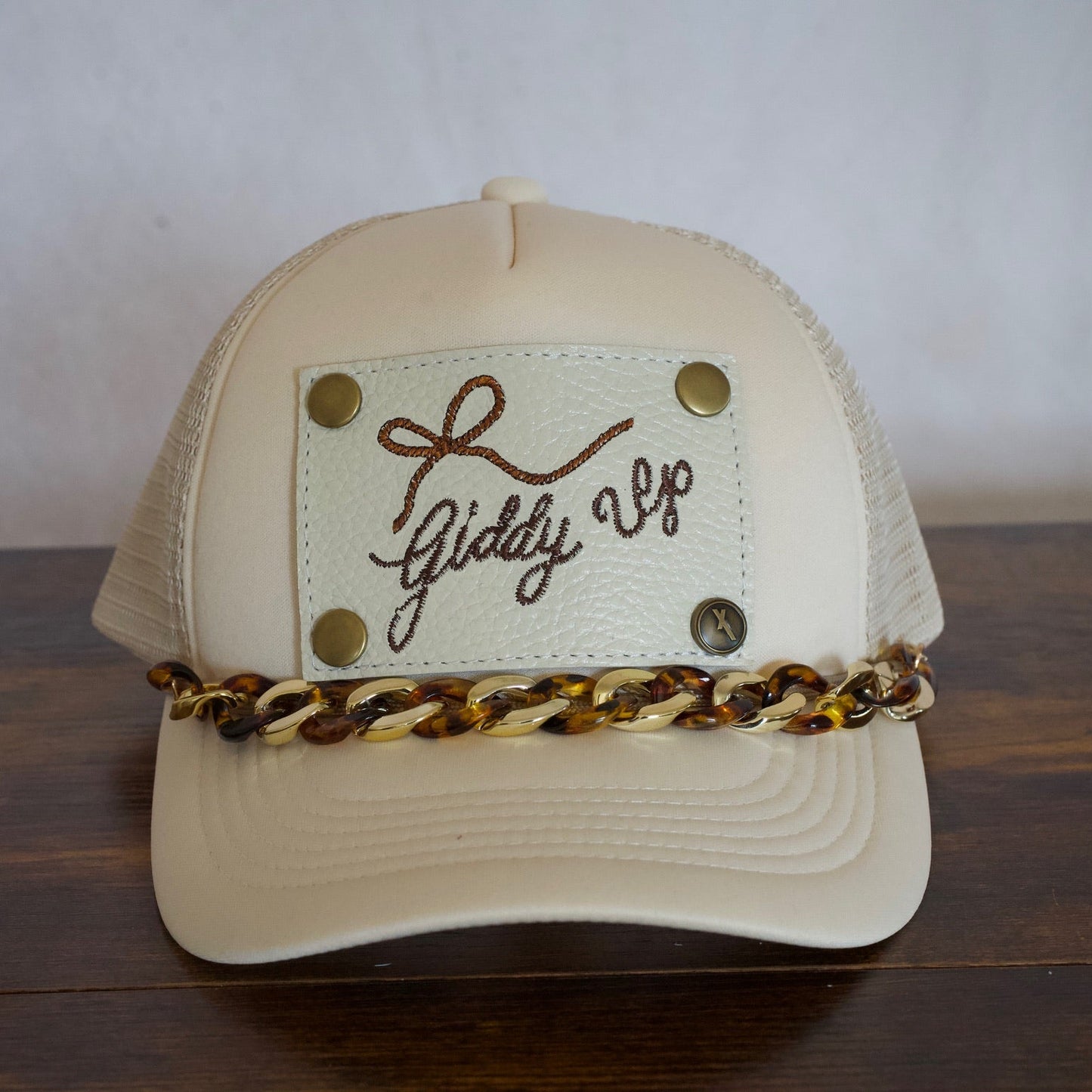Chunky Tortoise Shell and Gold Hat Chain