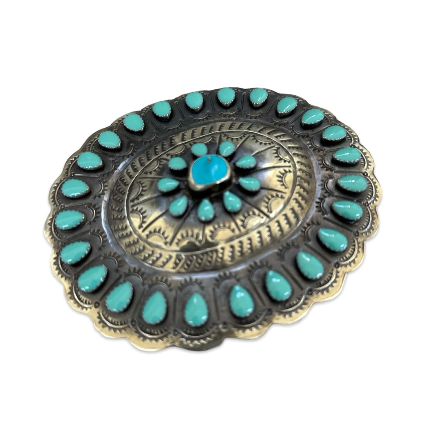 Belt Buckle - Turquoise Stone