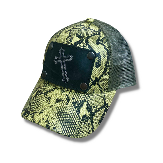 Green Snakeskin High Pony
