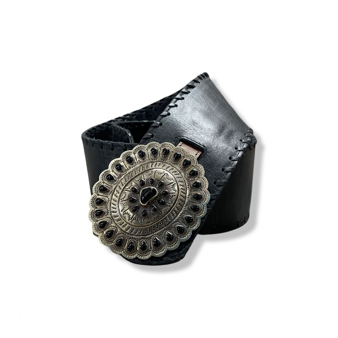 Belt Buckle - Black Concho