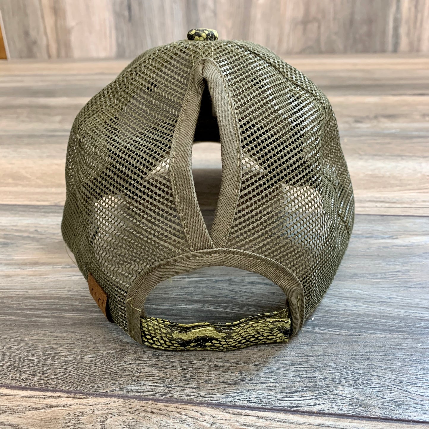 Green Snakeskin High Pony