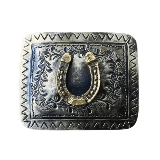 Belt Buckle - Gold & Silver Horseshoe