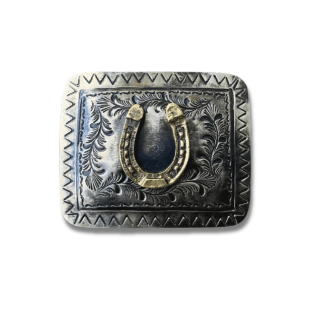 Belt Buckle - Gold & Silver Horseshoe