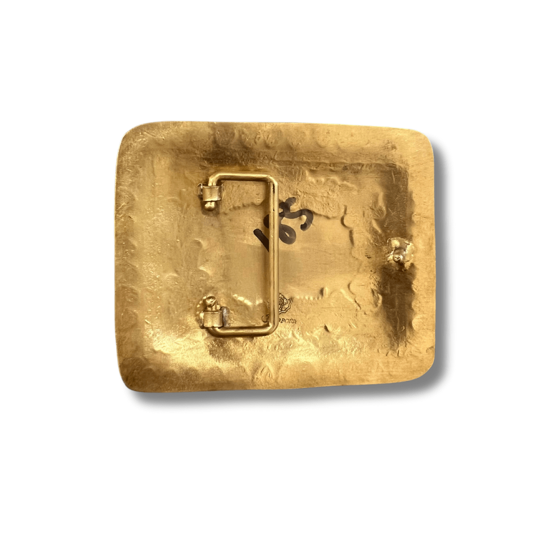 Belt Buckle -  Gold Horseshoe