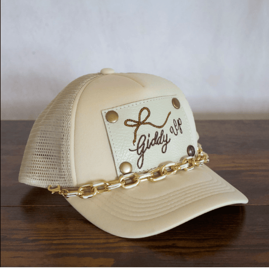 Chunky Gold and White Hat Chain