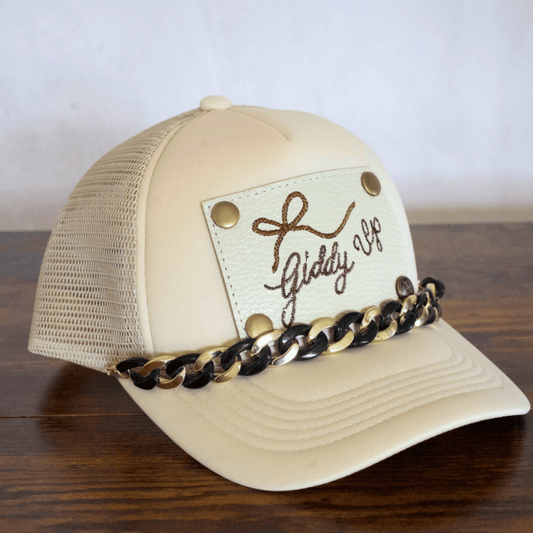 Chunky Black and Gold Hat Chain