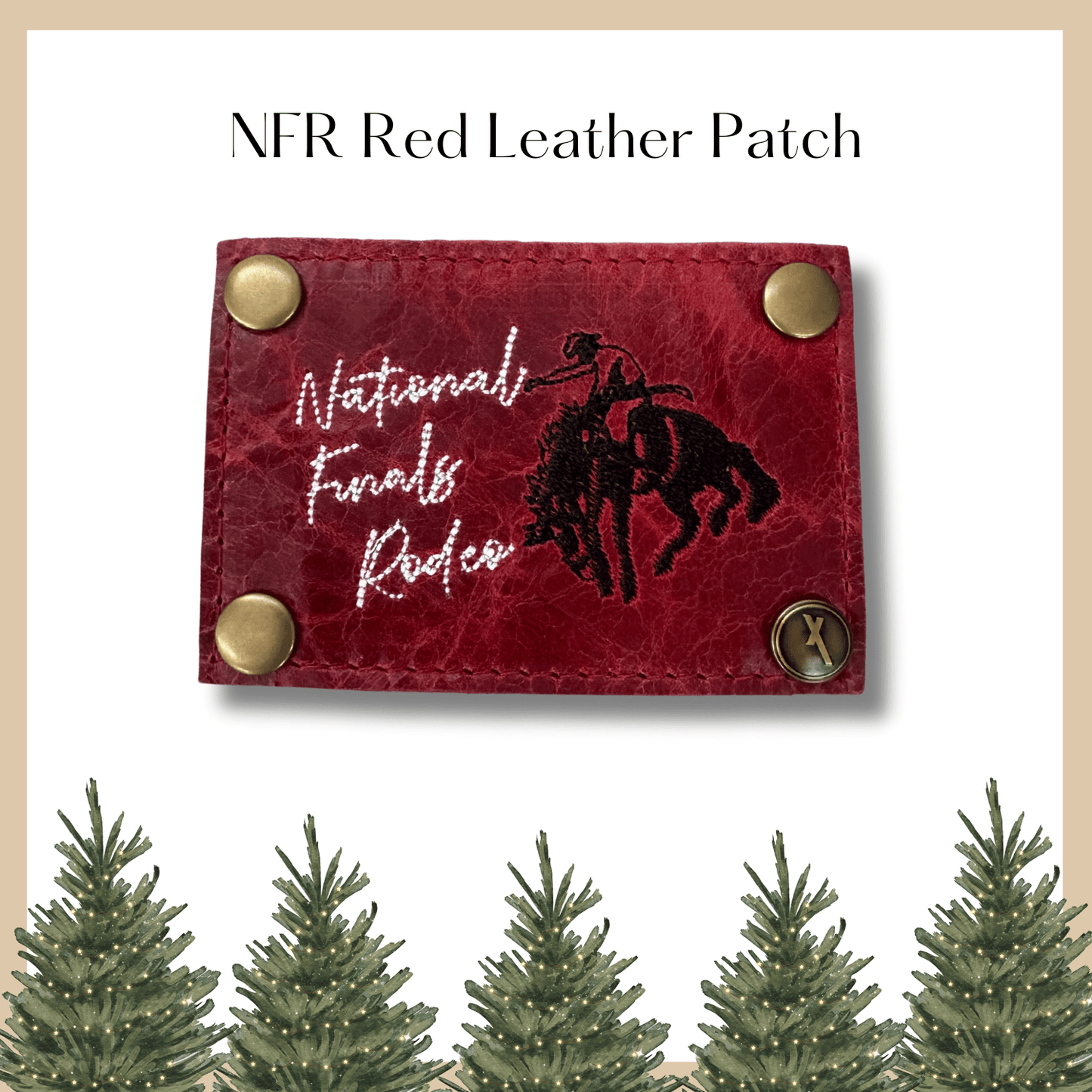 NFR Red Leather Patch