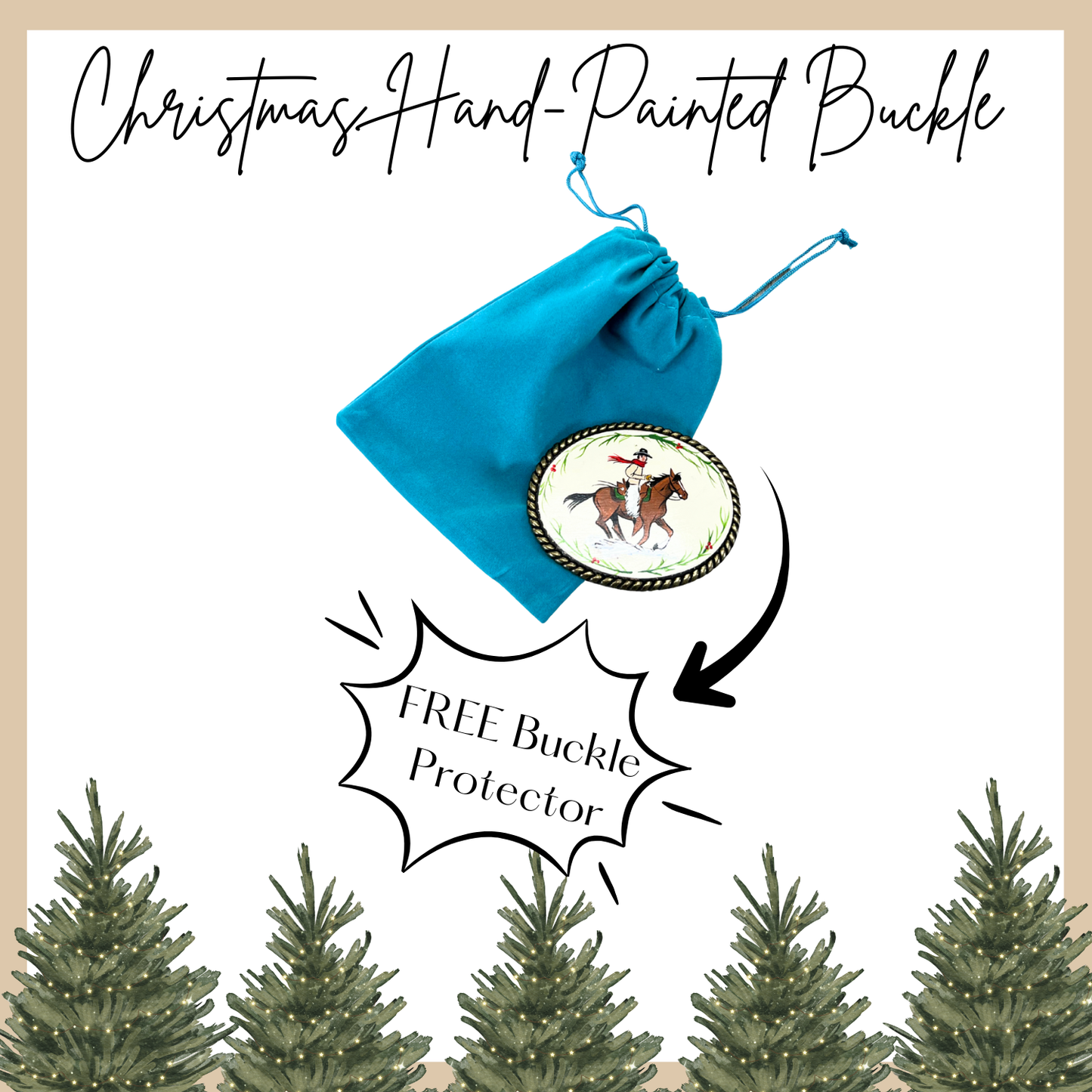 Exclusive - Christmas Hand Painted Buckle
