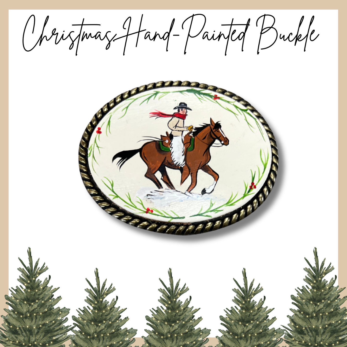 Exclusive - Christmas Hand Painted Buckle