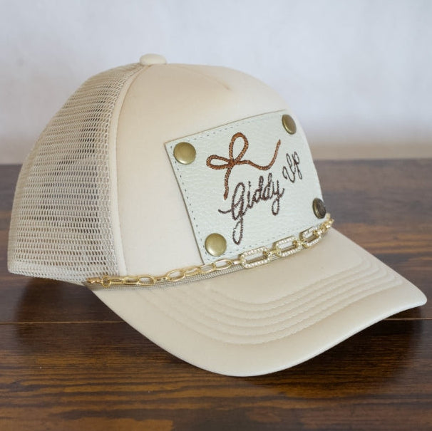 Rhinestone Gold Paperclip Hat Chain