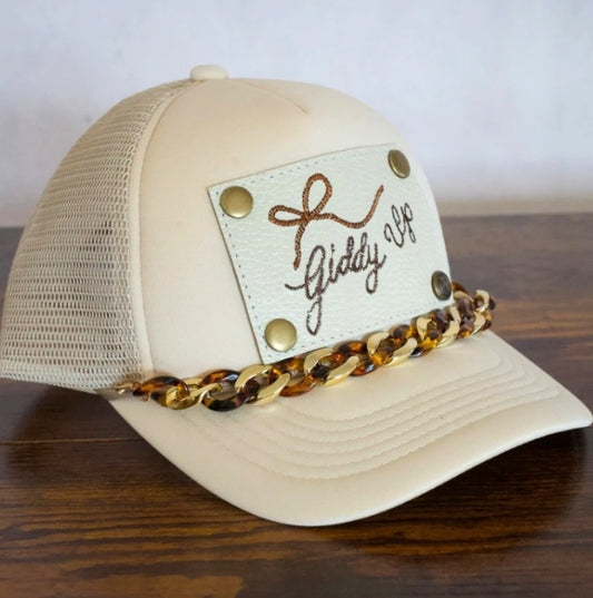 Chunky Tortoise Shell and Gold Hat Chain