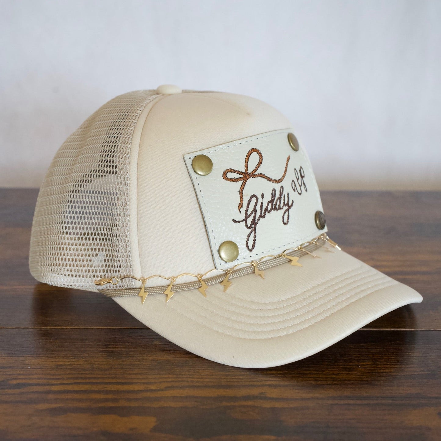 Gold Lightning Bolt Hat Chain