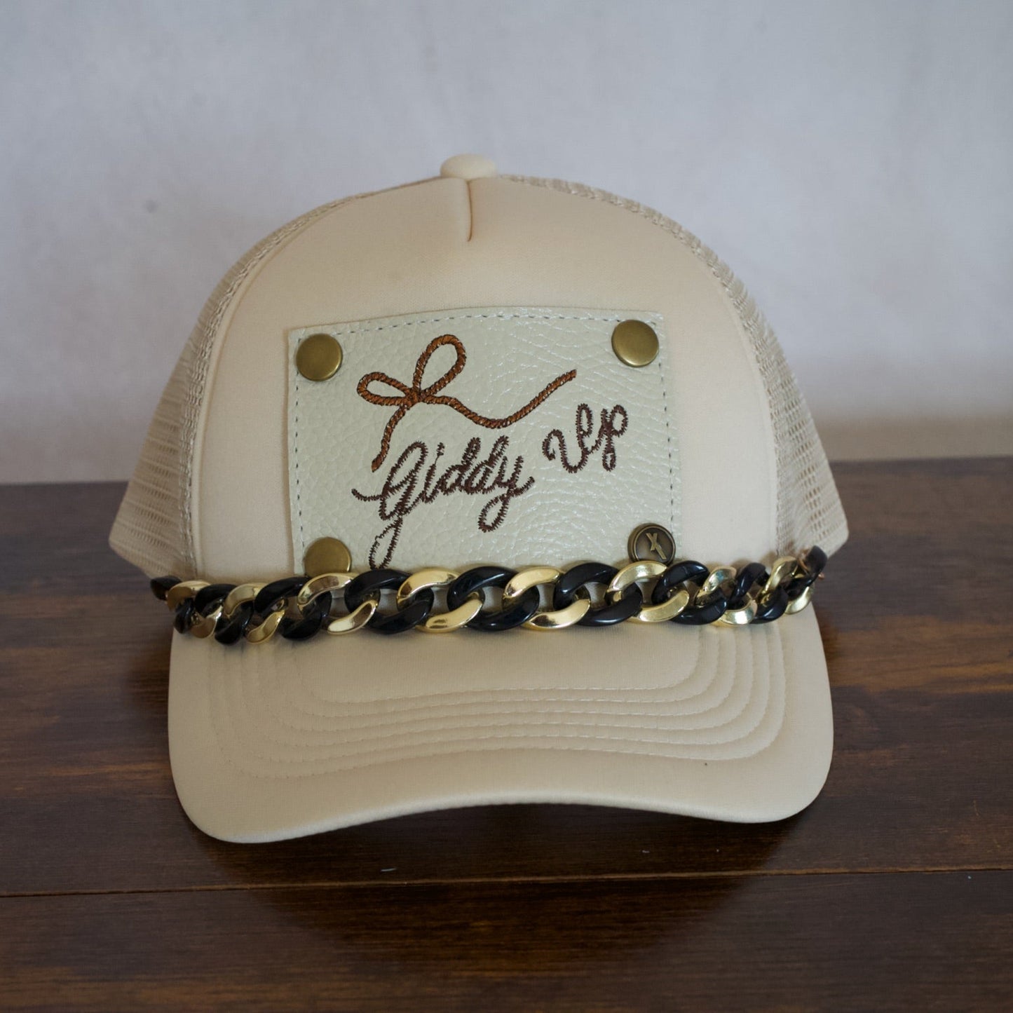 Chunky Black and Gold Hat Chain