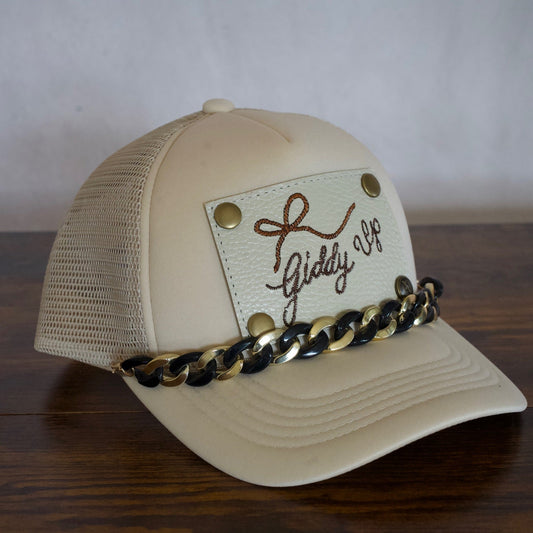 Chunky Black and Gold Hat Chain