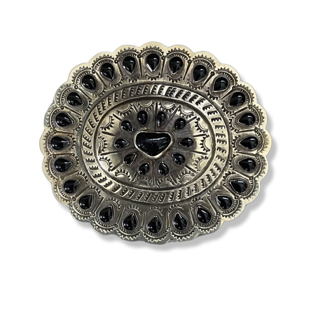 Handmade Black Concho Buckle